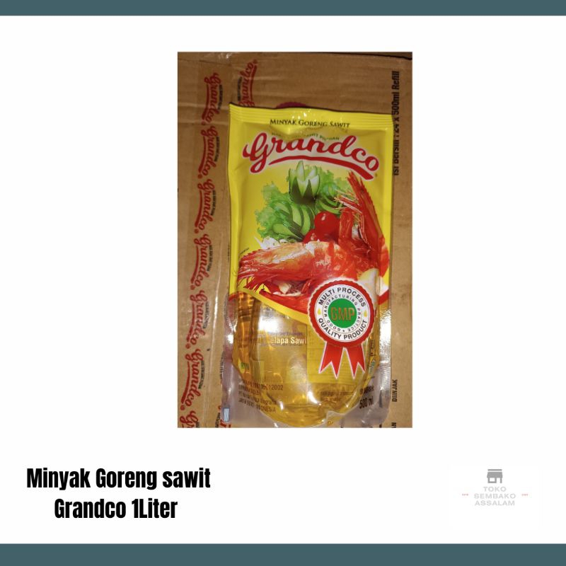 

minyak goreng sawit grandco 1liter refil / minyak kemasan 1 liter grandco / Minyak 1liter