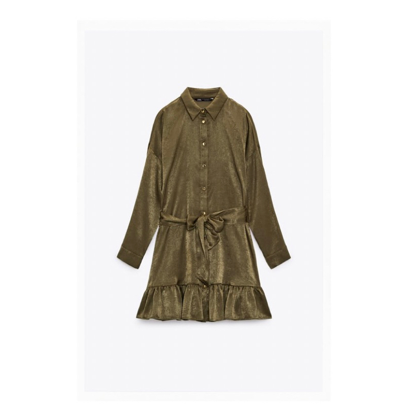 Zara SATIN SHRIT Dress 100% Original Size XL