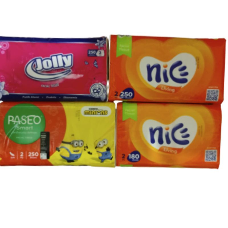 Facial tisu/ tisu wajah/tisu facial/ tisu paseo 250 lembar/ tisu jolly 250lembar / tisu nice 250lemb