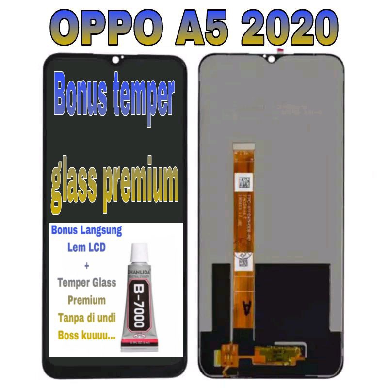 LCD OPPO A5 2020 Layar Satu Set Touchscreen Fulset Komplit Bonus Lem LCD hp Sparepart hp