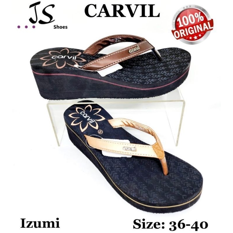 CARVIL IZUMI - SANDAL JEPIT WEDGES SPON WANITA DEWASA MERK CARVIL ORIGINAL