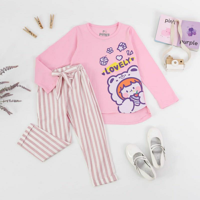 MINI DOLPHIN - SETELAN ANAK ROROJUMP SUIT SIZE 6 PINK