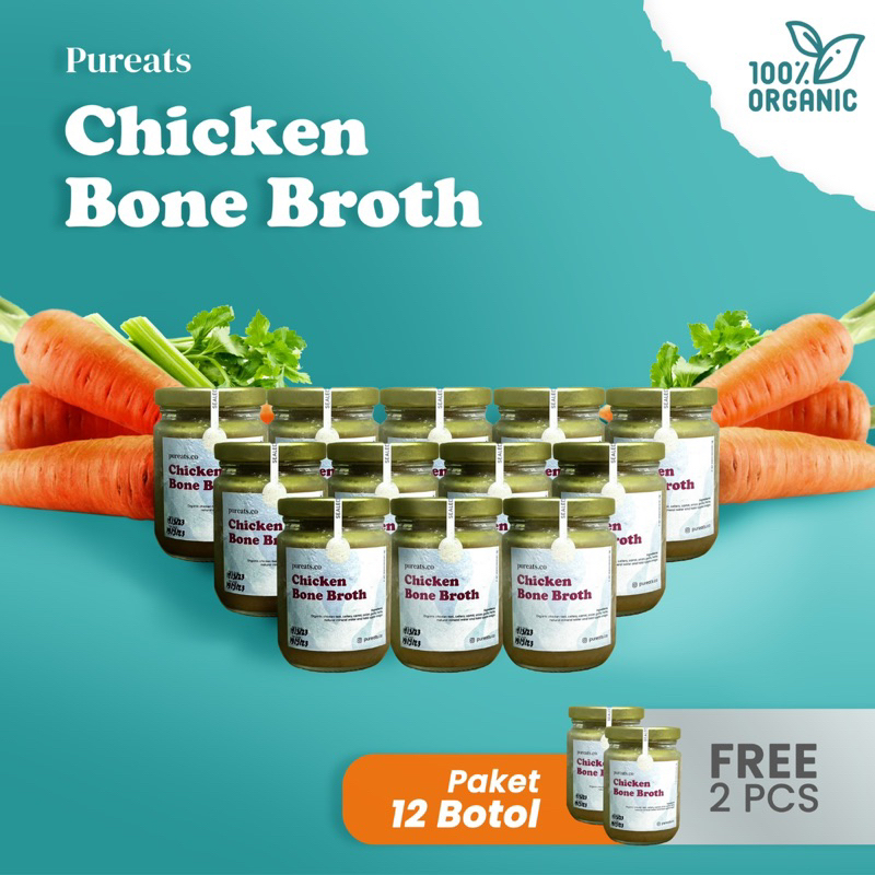 

Bundling 12 Gratis 2 Pureats Chicken Bone Broth