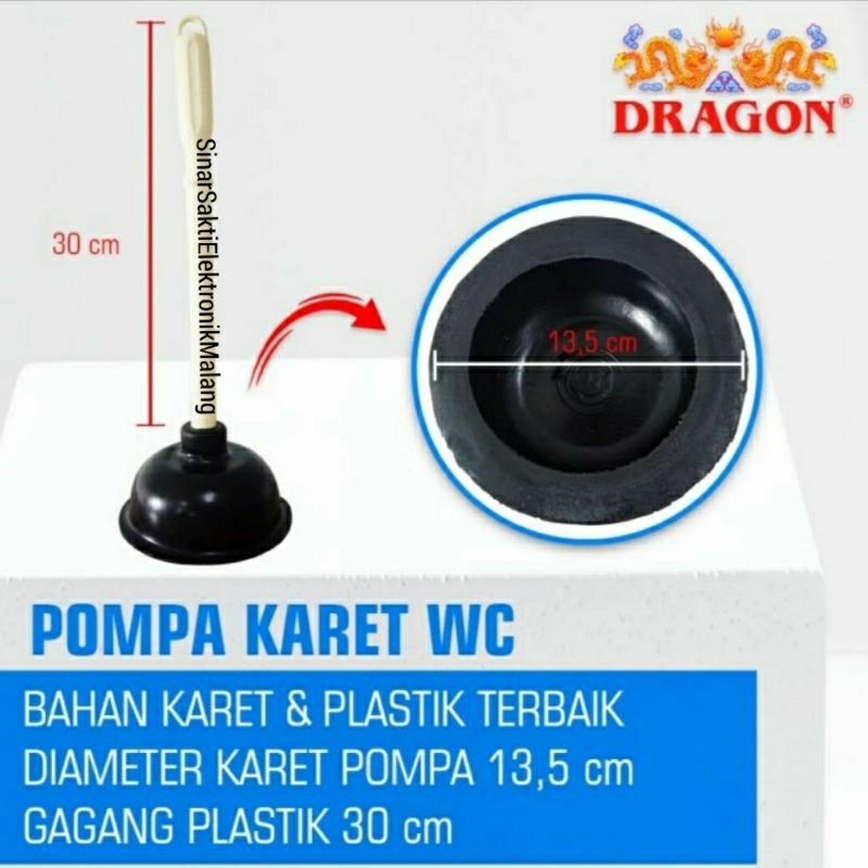 Pompa sedot WC Air wastafel / Ball cleaner plastic handle / alat kop pompa