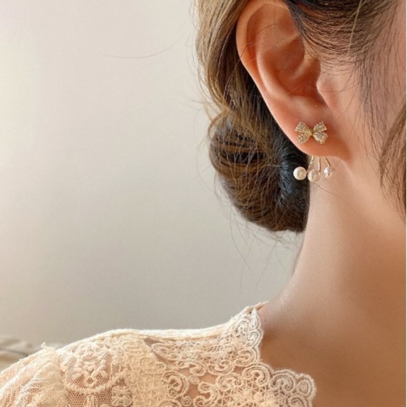 Anting tusuk pita pearl