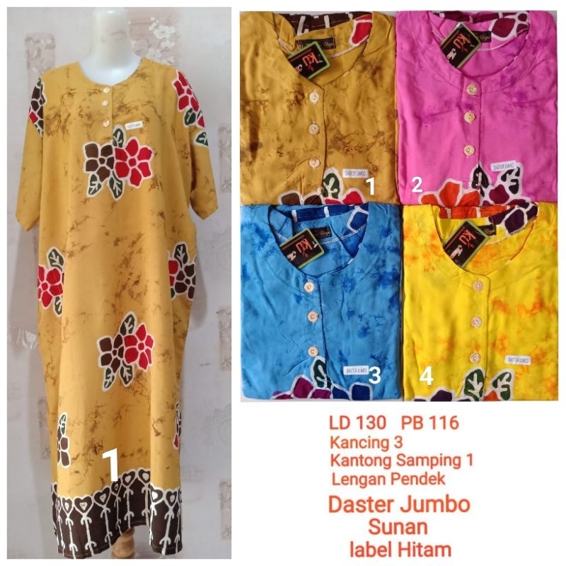 Daster Kencana Ungu Jumbo Sunan LD 130 cm label Hitam