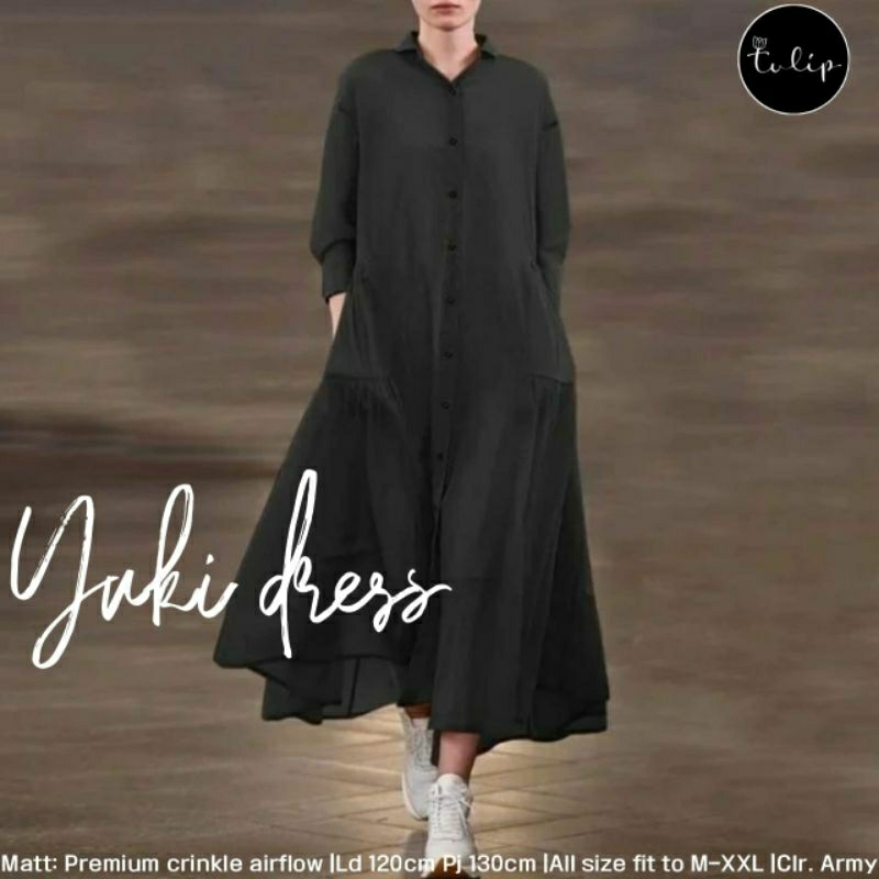 Yuka dress gamis crinkle jumbo ld 120 XXL