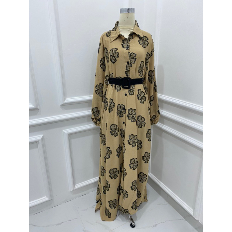 CRINKLE POLOS UNNA MAXI LEBARAN SIMPLE MEWAH BAJU MUSLIM LEBARAN EID GAMIS KELUARGA