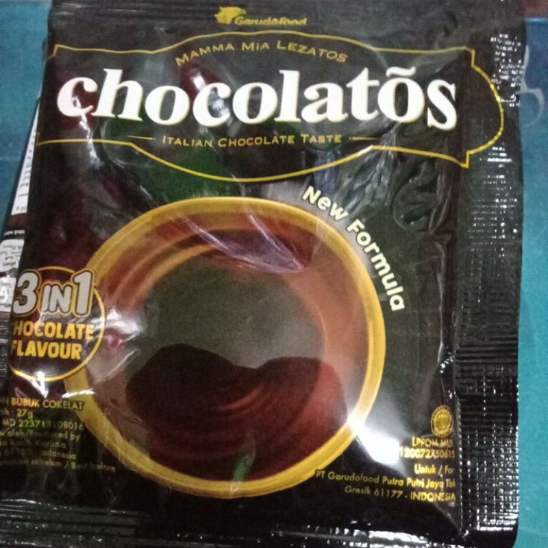 

Chocolatos coklat, kemasan sachet.1 renceng isi 10 sachet