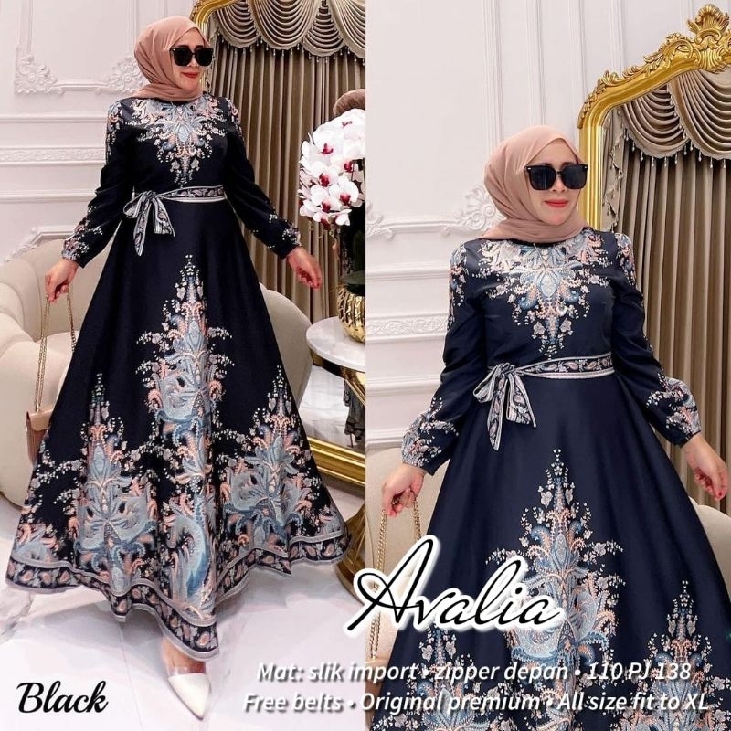 AVALIA DRESS GAMIS SILK IMPORT BUSUI ORI