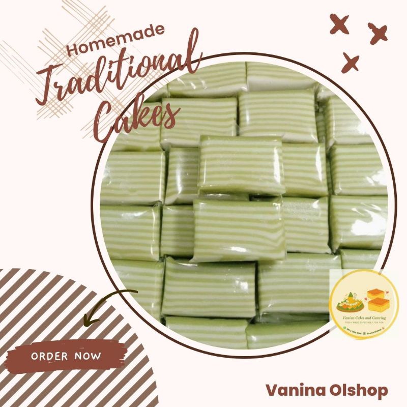 

Lapis Pandan Tepung Beras / Kue Lapis Tepung Beras Isi 10