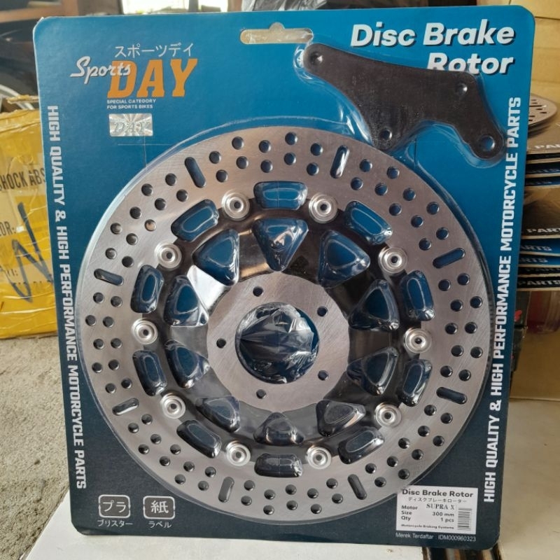 disk piringan cakram depan lebar 300mm model ktc merk day dan mos set breaket kaliper pnp supra x gl