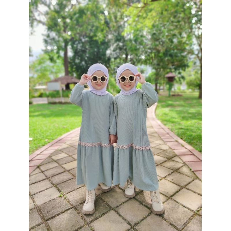 4-8 Tahun Gamis anak SHALIHA Lasso Knit PREMIUM