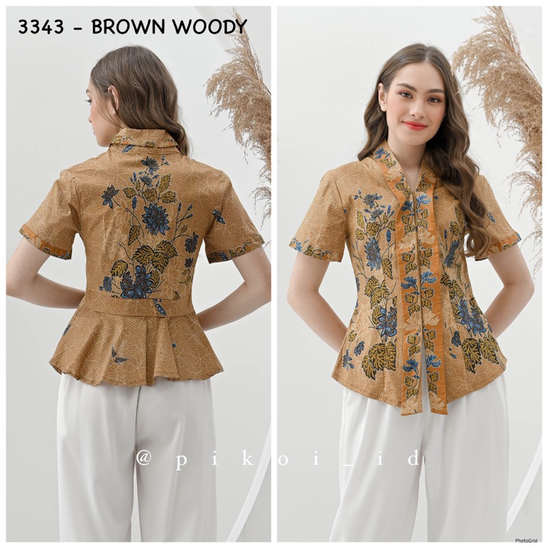 Baju batik wanita / atasan batik cewek / seragam batik kantor / blouse katun batik modern 292 pendek