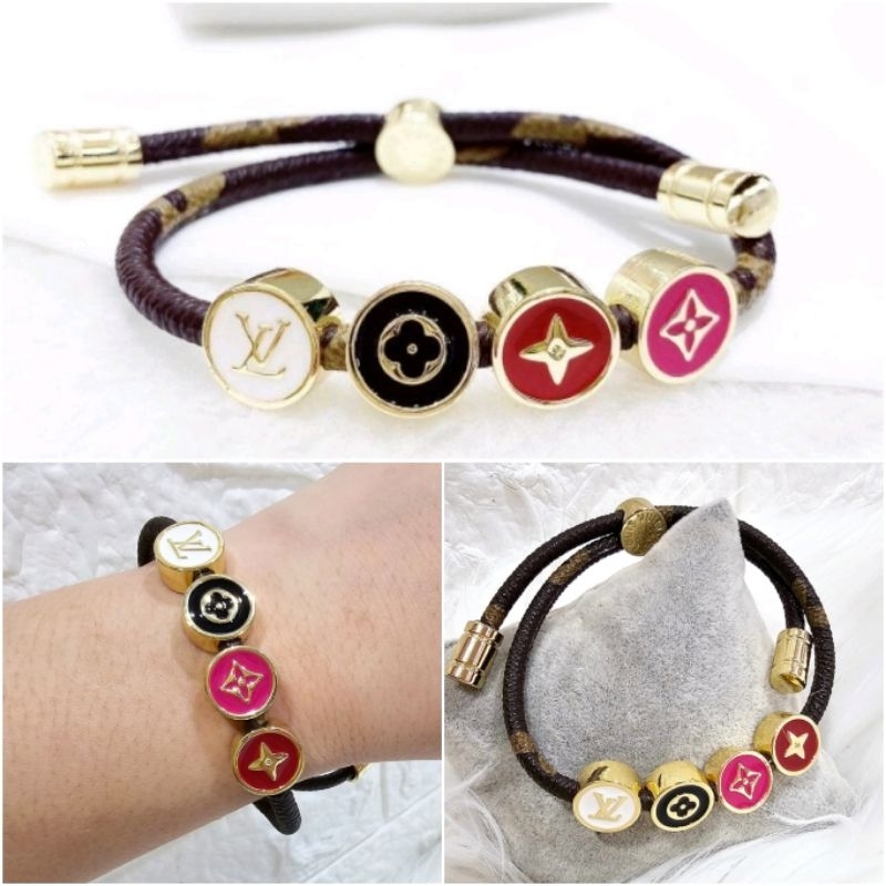 Restok Gelang kulit Gelang elv coklat Model Serut anti karat Premium Quality Tidak karatan bahan oke banget Gl77