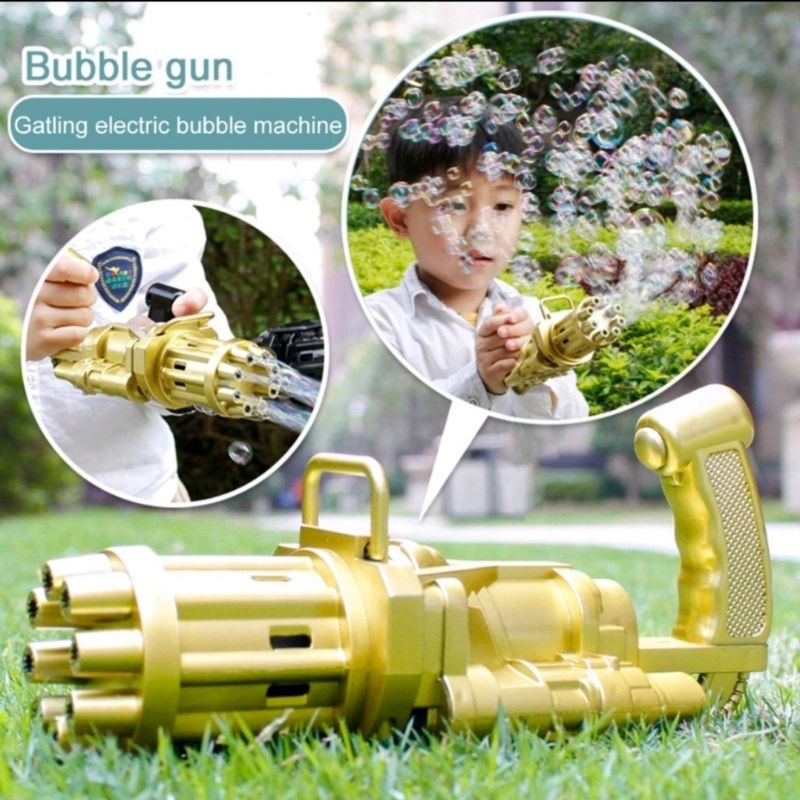 MAINAN PISTOL GELEMBUNG BUSA ELEKTRIK BUBBLE GATLING GUN