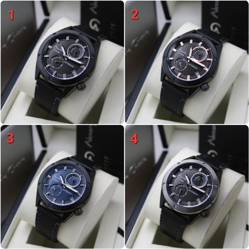 ORIGINAL GARANSI RESMI 1 TAHUN JAM TANGAN PRIA ALEXANDRE CHRISTIE AUTOMATIC KULIT STRAP ARLOJI WATCH