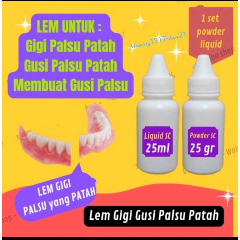 Lem Gigi Palsu Yang patah Otomatis Kering Dan Kuat Lem Untuk Sambung Gusi Gigi palsu Yang Patah