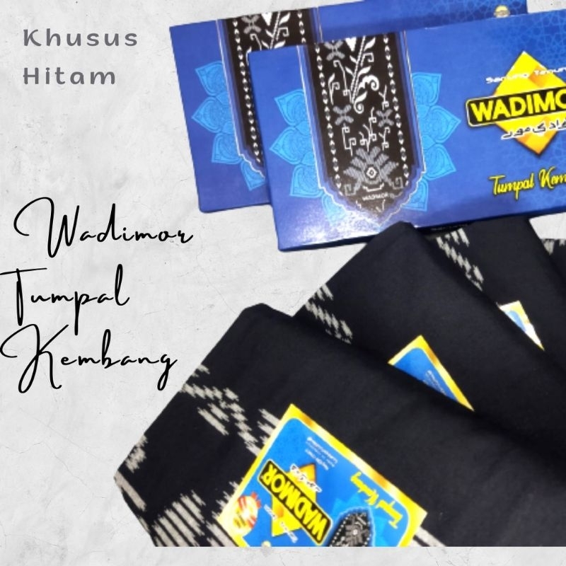 Sarung Wadimor Motif  Tumpal kembang Bali Hitam Serangam Warna Sarung Pria Tenun Songket Batik Premum Dewasa Cowok Sarung Seragam Hitam kain