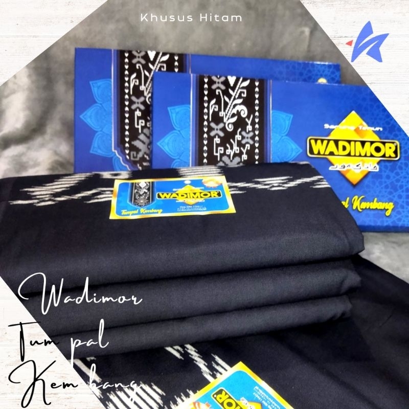 Sarung Wadimor Motif  Tumpal kembang Bali Hitam Serangam Warna Sarung Pria Tenun Songket Batik Premum Dewasa Cowok Sarung Seragam Hitam kain