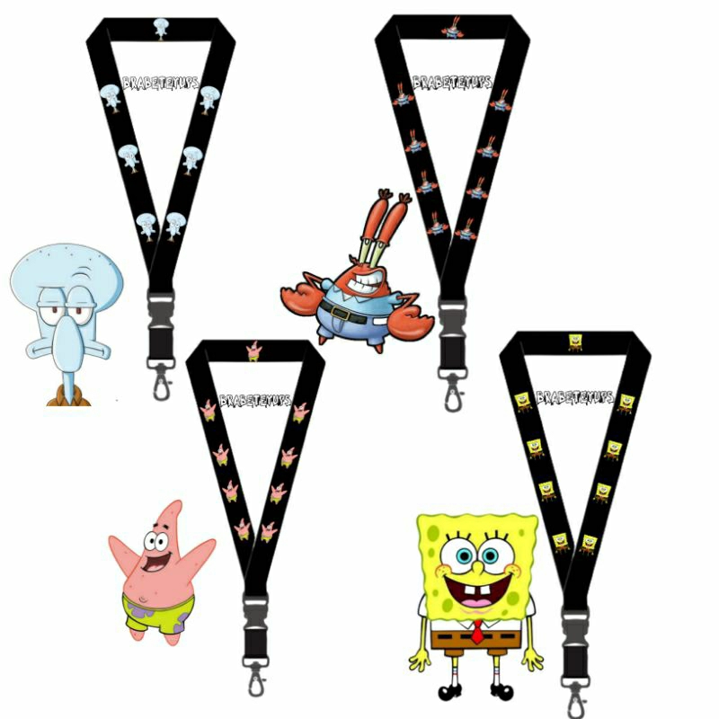 

Lanyard SPONGEBOB - PETRICK - SQUIDWARD - TUAN KRABS Tali Lanyard Film Kartun Spongebob Gantungan Kunci Name Tag Id Card / Pods / Brand Lokal