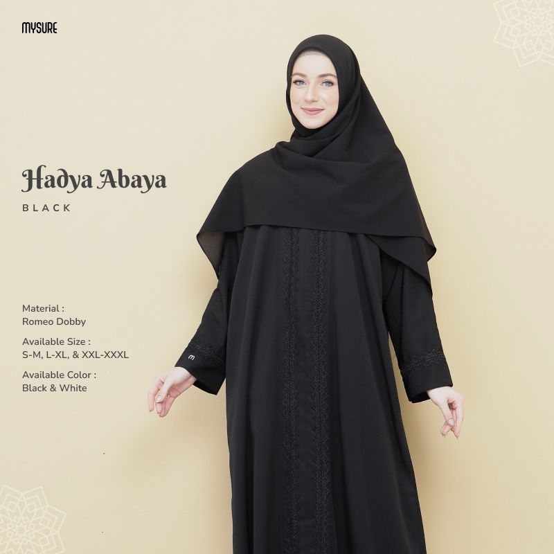 GAMIS ABAYA HITAM PUTIH HADYA  MYSURE