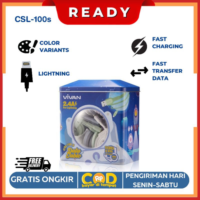 KABEL DATA VIVAN Micro Dan IPHONE LINGHTING CSL100 CSM100 1 PCS