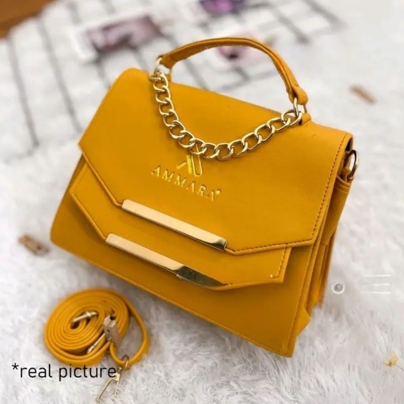 Tas Selempang Wanita Behel Dobel Full ACC//Humaira//Bahan Miniso Tebal Terbaru Kekinian