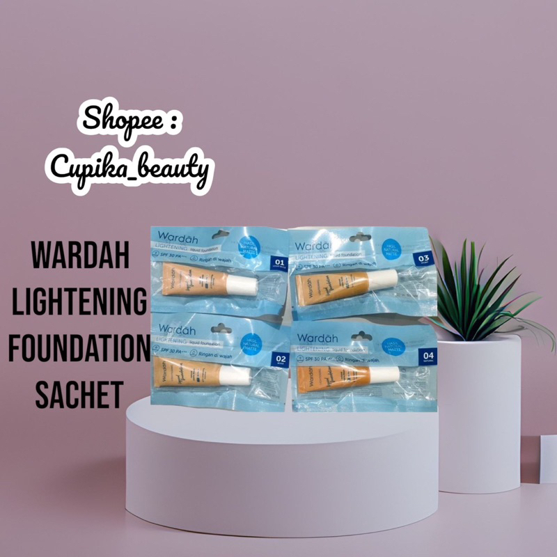 [ce.x] [foundation sachet] wardah lightening liquid foundation sachet 6 ml || kemasan sachet wardah lightening foundation