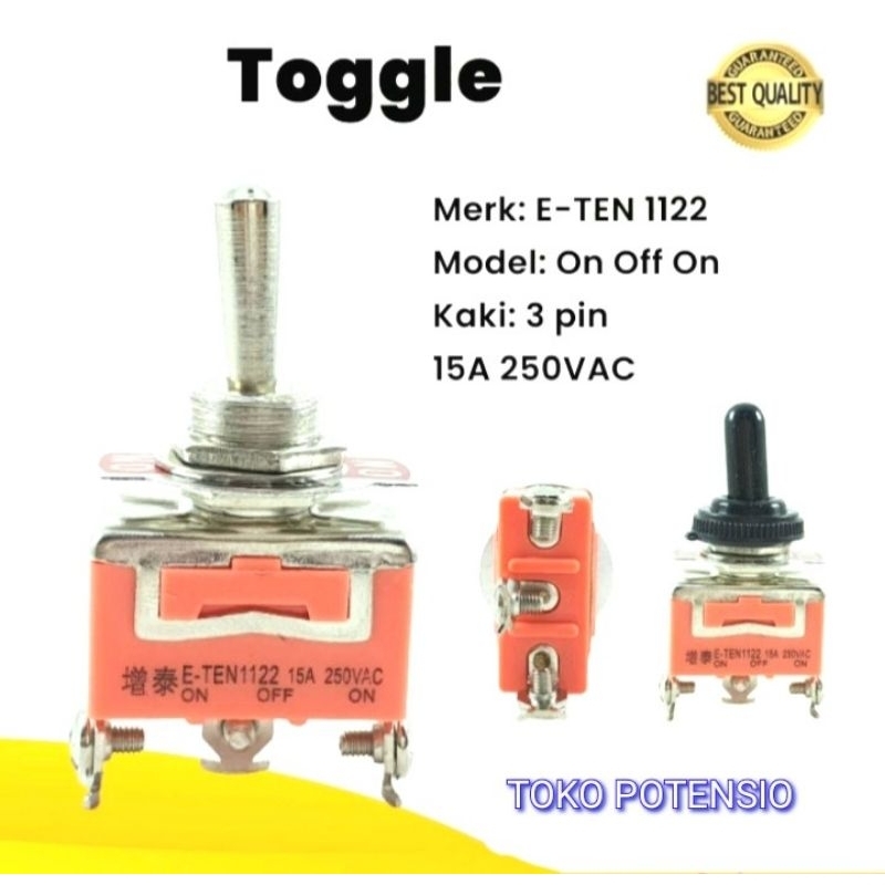 SAKLAR TOGGLE 3KAKI ON OFF ON E-ETEN 1122 + TUTUP KARET
