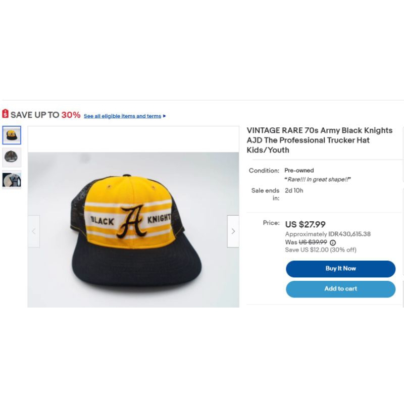 jual trucker cap vintage army black knight