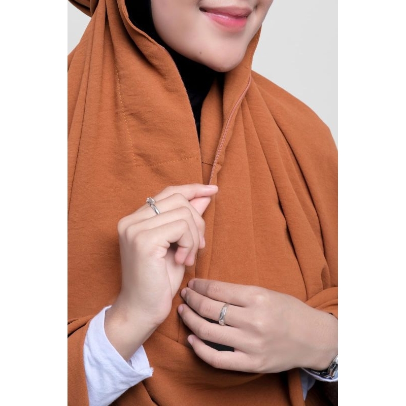 mukena French Khimar crinckle 3in1