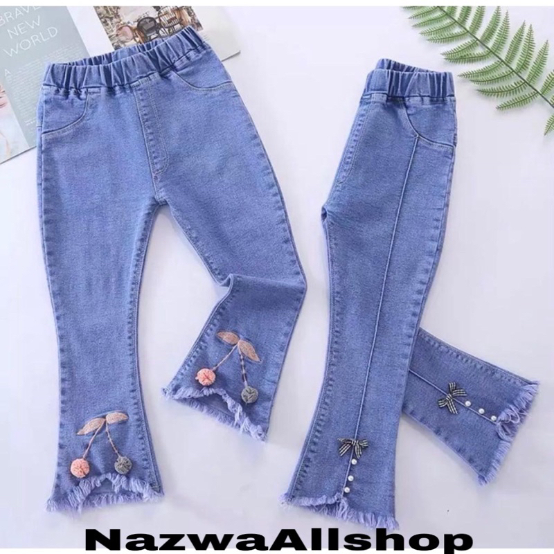 CELANA JEANS IMPORT ANAK PEREMPUAN MODEL RAWIS USIA 1-10 TAHUN / JEANS PANJANG IMPORT ANAK PEREMPUAN