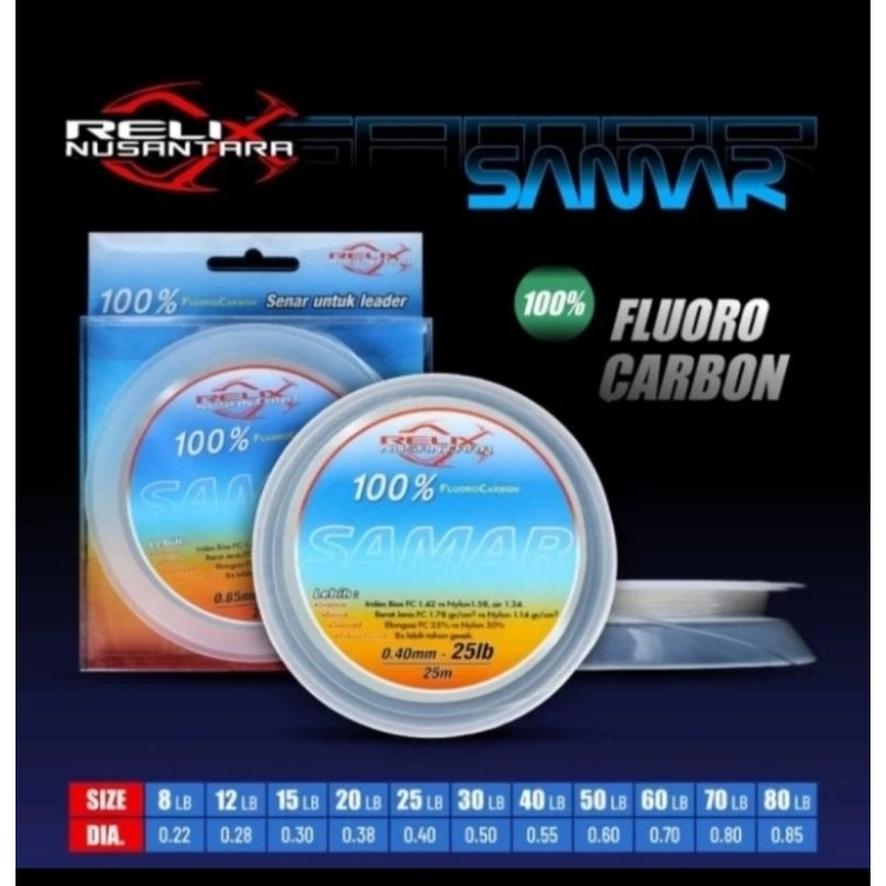 Senar Leader Relix Nusantara Samar 10lb - 100lb FluoroCarbon 100%