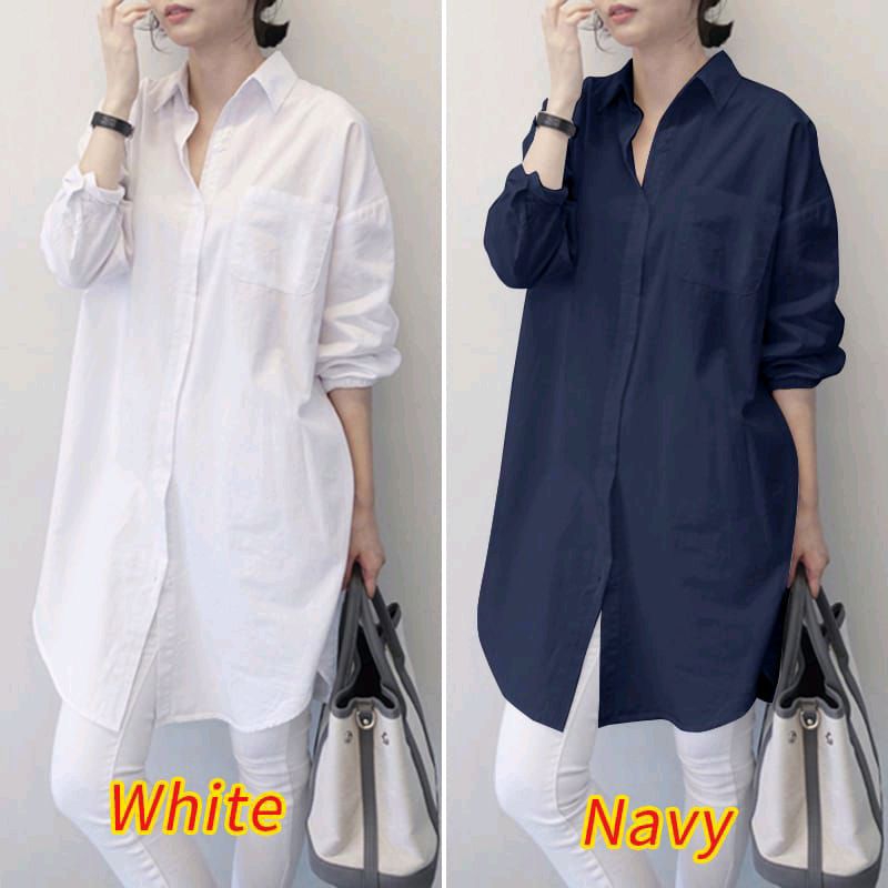 Blus Kasual Wanita ZIZI Classy Blus Terbaru 2022 Blouse Wanita Polos Pakaian Wanita Casual Blus Modern Blus Polos Sumper Jumbo Blus Oversize 2022 Blus Bigsize Kekinian OOTD DAILY BLUS Outfit Women Black And White Series Blus Motif Blus Busui Friendly