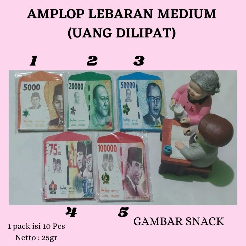 

100 PACK [1PACK ISI 10PCS] AMPLOP LEBARAN SNACK TERBARU 2024