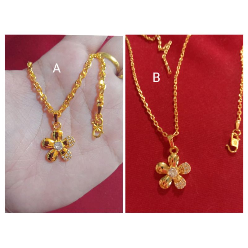 kalung Medan kecil cc zicron 45cm dan 50cm lapis emas 24k