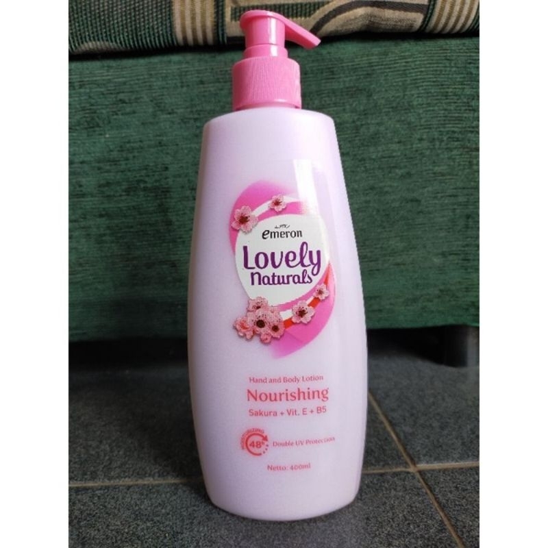 emeron lovely natural hand &amp; body lotion pump 400ml