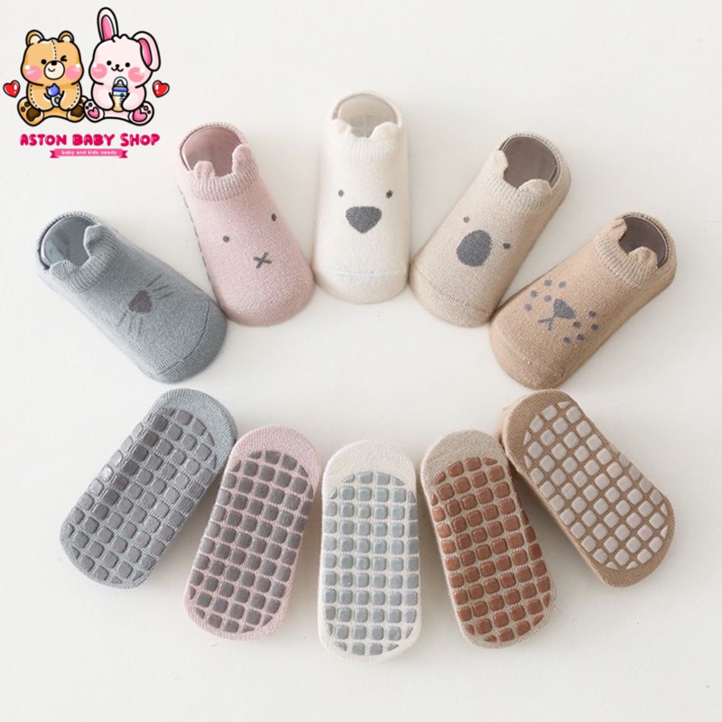 Kaos Kaki Anak Bayi dengan Anti Slip Karakter Hewan W015