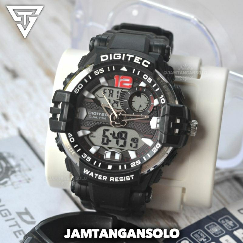 JAM TANGAN PRIA DIGITEC GA1000 ORIGINAL WATER RESIST ANALOG DIGITAL MURAH RUBBER BOX SOLO RUNNING DI
