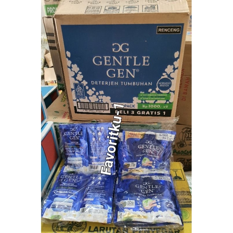 Gentle Gen /Gentle Gent Deterjen Cair Dari Tumbuhan  Renceng 80 ml.1 Renceng Isi sachet