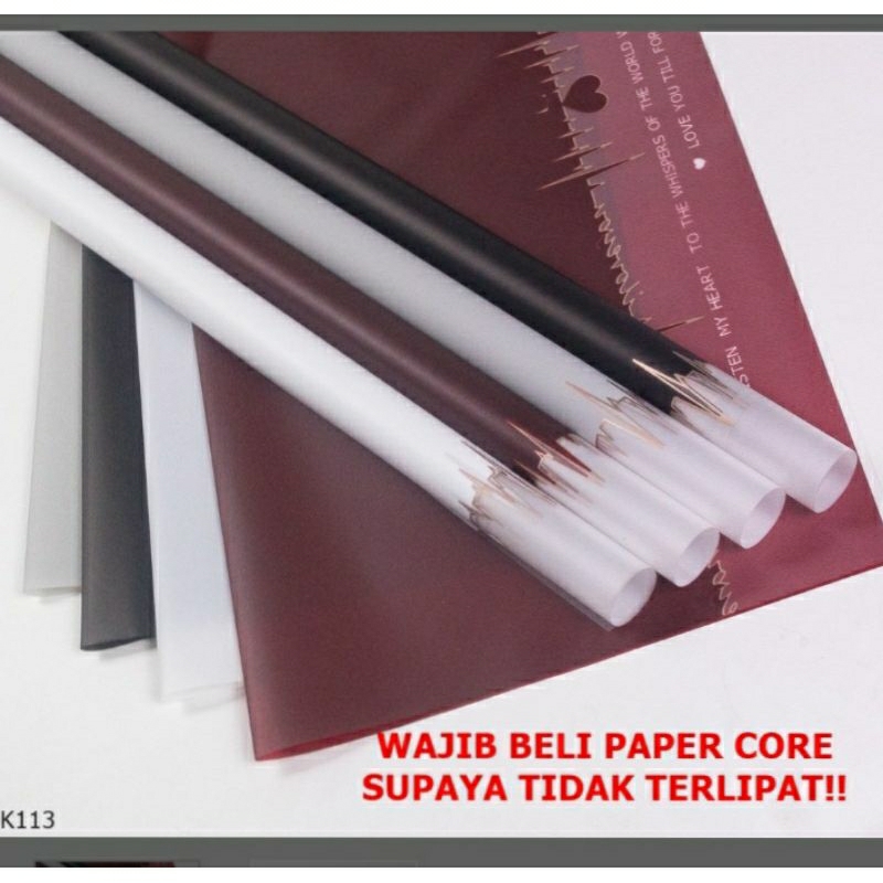 

[5 LEMBAR] Cellophane Motif Love K113-7088 (Sudah Termasuk Serongsong/Paper Core)
