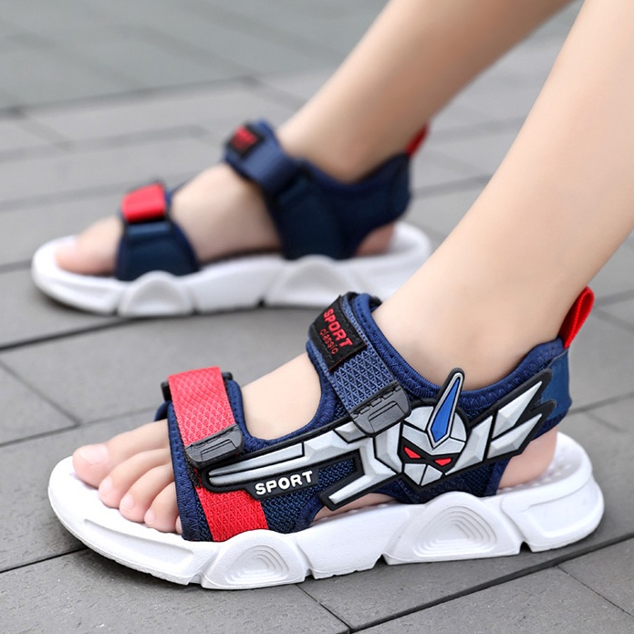 GLORYKIDZ 2023SH2099 Sendal Anak Laki Laki 3 Tahun - 12 Tahun Sendal Gunung Anak Laki Laki Transformer Sandal Anak Robot Import Bahan Karet Empuk Size 27-38