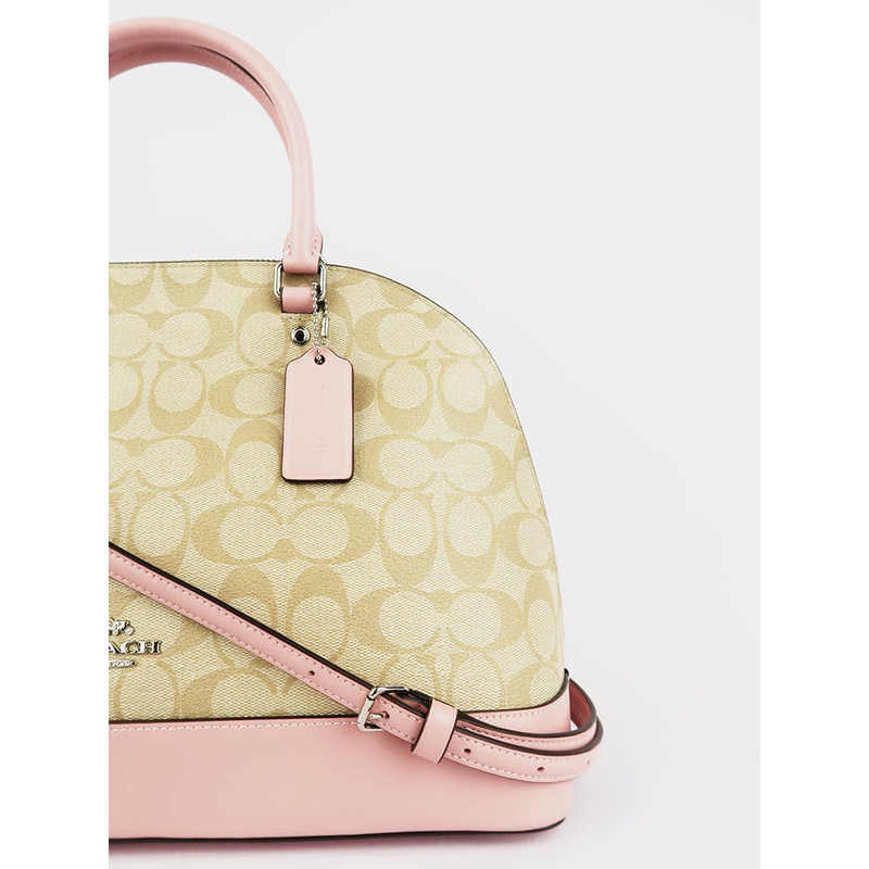 Coach Mini Sierra Satchel In Signature Light Khaki Carnation (C27584)