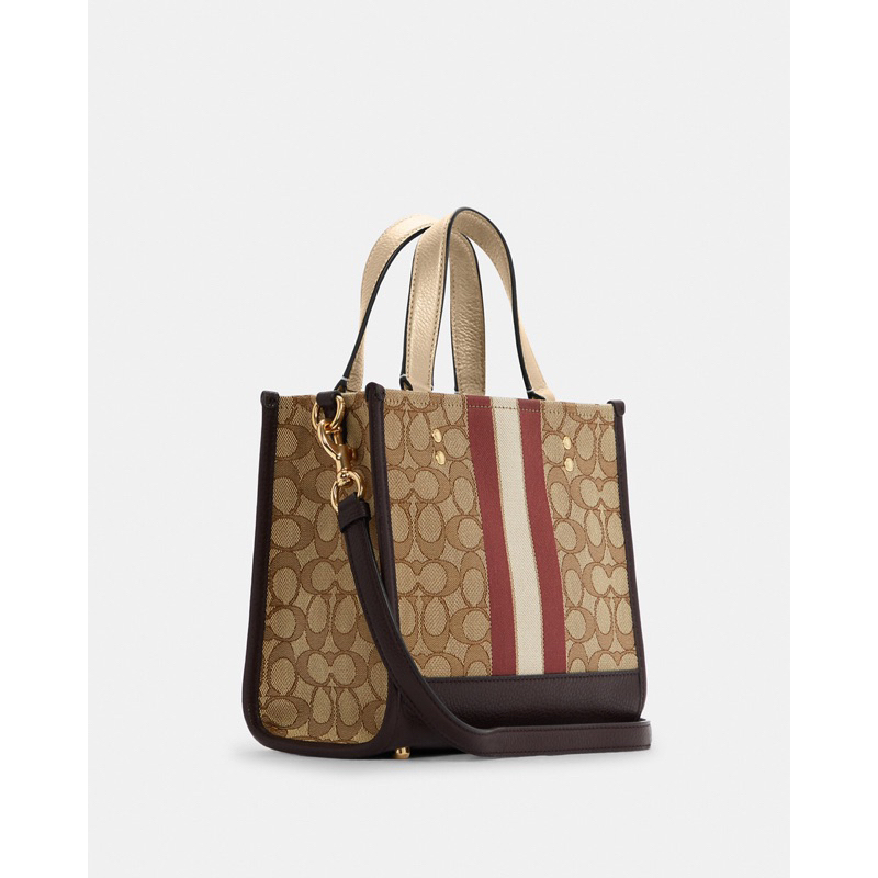 Coach Dempsey Tote 22 In Signature Jacquard With Stripe And Coach Patch (C8406)