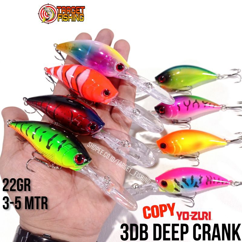 Crankbait 3DB Deep Crank LIDAH PANJANG - Umpan Casting &amp; Trolling 20gr Minnow Yo Zuri