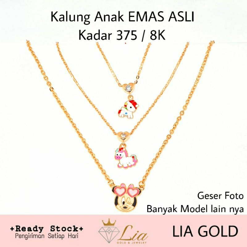 Kalung anak EMAS ASLI Kadar 375 / 8k ( TOKO MAS LIA BEKASI )