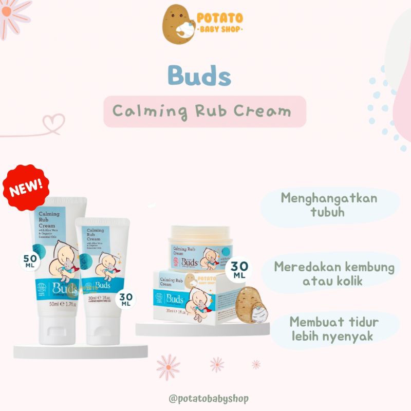 Buds Calming Rub Cream Jar Tube