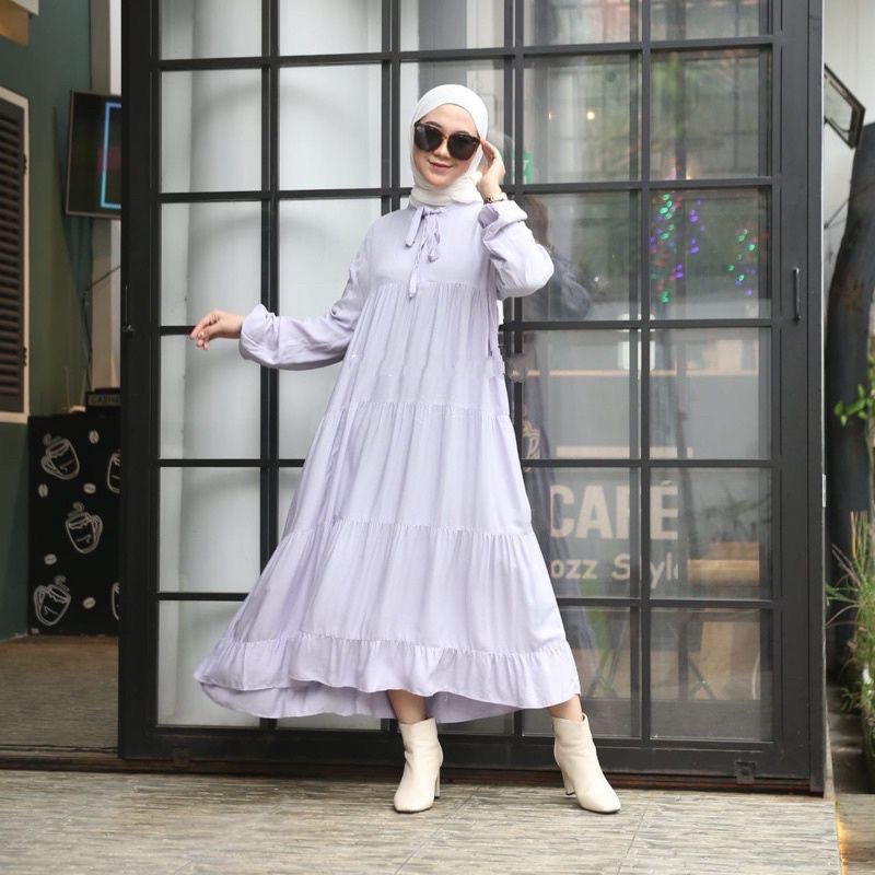 SoJin Midi Dress Rayon Premium Gamis Lebaran Terbaru