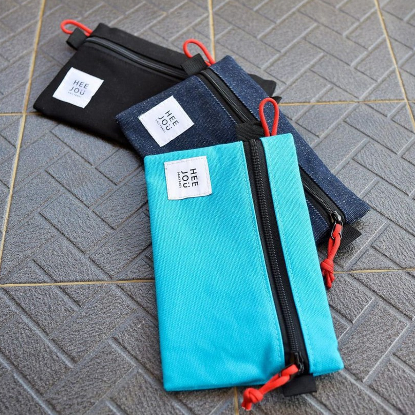 Tempat pensil kotak pensil pencil case tempat pensil anak laki laki perempuan kain kanvas polos kotak heejou